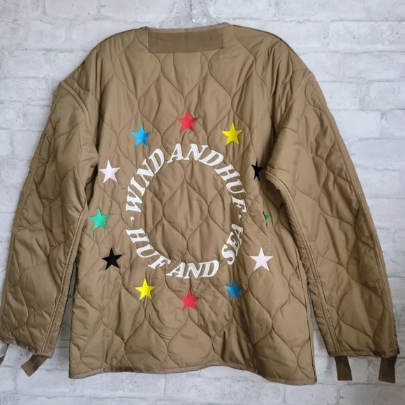 Wind and Sea HUF X WDS Quilted Liner Jacket Brown Size F - Picture 5 of 11